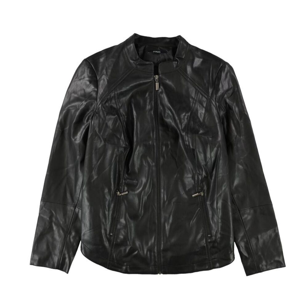 Alfani Womens Plus Size Shirttail Faux-Leather Jacket, NWT